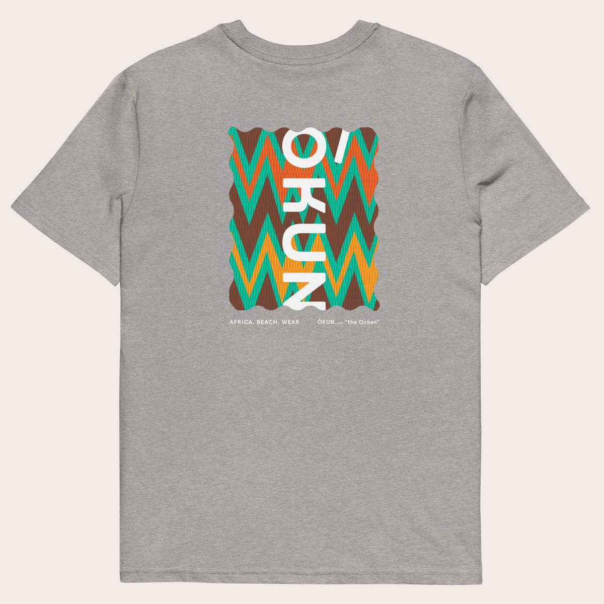 Organic Cotton - Wavy Graphic T-Shirt - Òkun Bolga Zigzag Green