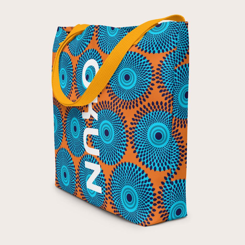 Versatile Canvas Tote in Ile Orange Print
