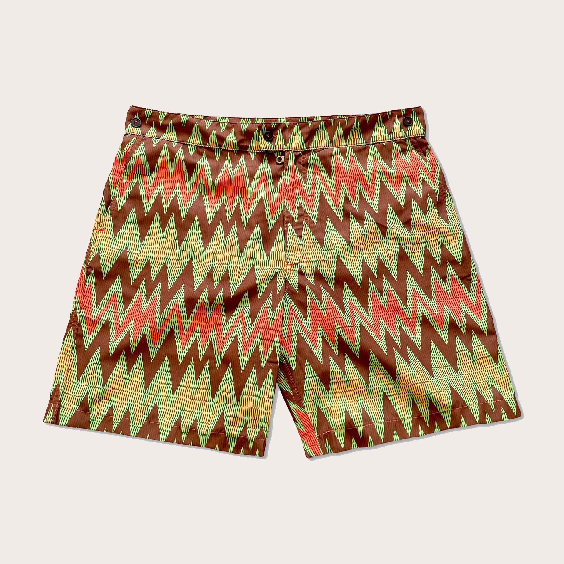 Okun Bolga - Designer Zigzag Swim Africa Patrice – 9 - Shorts Green Beachwear